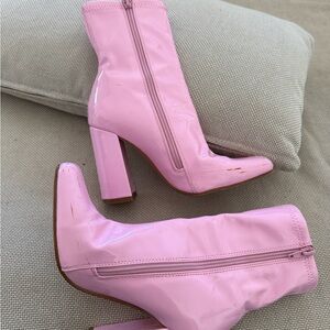 Steve Madden Light Pink Patent Heeled Boots